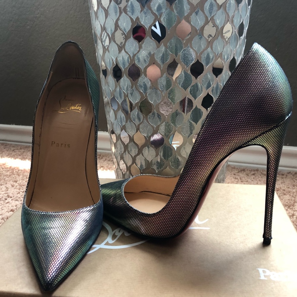 Christian louboutin metallic heels
